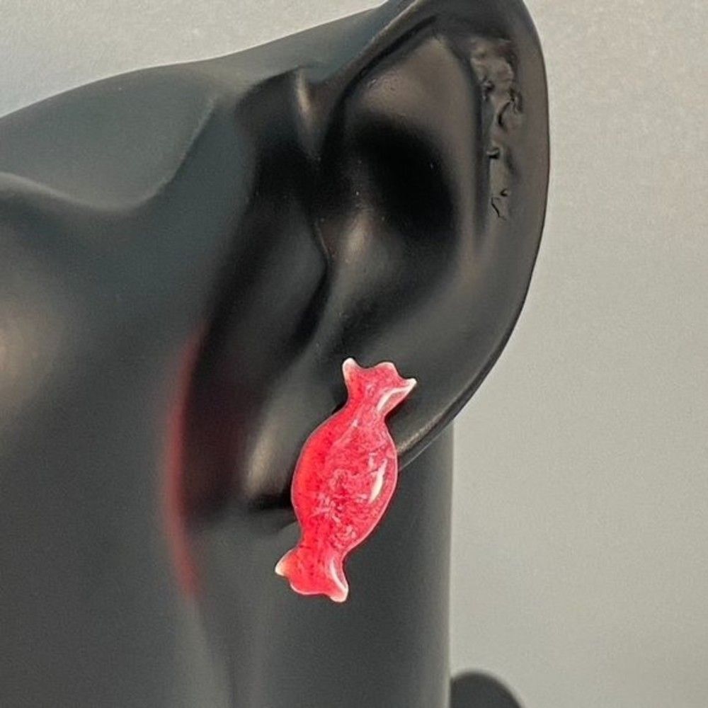 Artisan Sterling Silver Enamel Candy in Wrapper Earrings